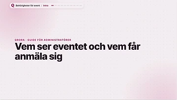 Vem ser eventet och vem får anmäla sig?